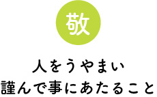 敬　人をうやまい謹んで事にあたること